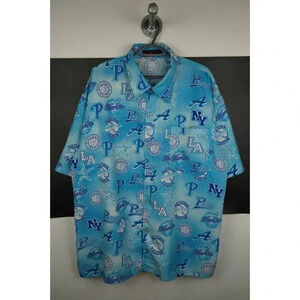Vintage 90s National B League Blue Button-down Shirt | Item #704